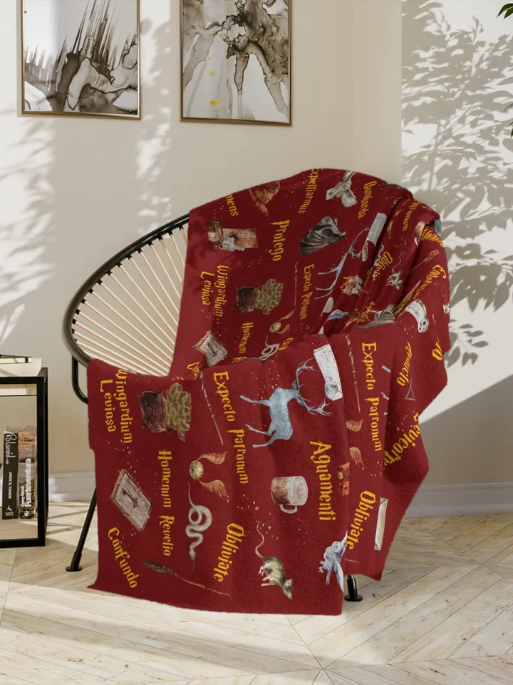 Wizarding World Baby Blanket; Magic School Baby Fleece Blanket Owl Key Magic World Custom Wizard Blanket Gift for Baby Minky Blanket WBB12