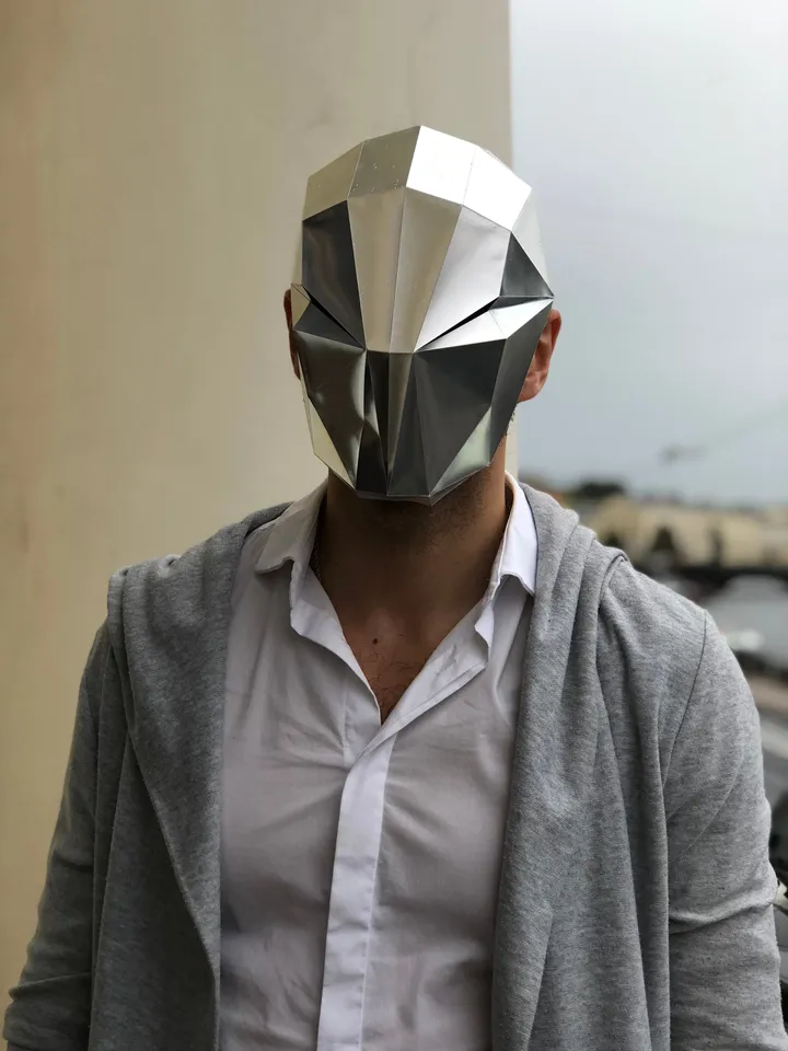 Papercraft Mask of the Future 1, Digital Template, PDF Download, Gurko, 3D Low Poly Animal Mask, DIY Origami, Pepakura, Paper Mask, Costume