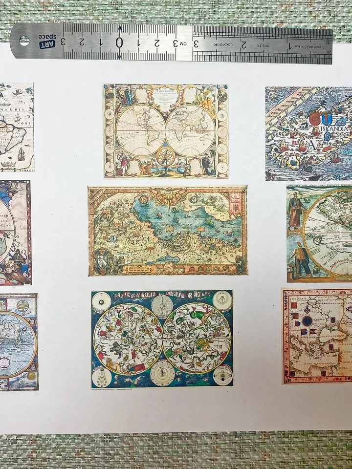 TUTORIAL.Video and Photo Tutorial.DIGITAL DOWNLOAD FOR PRINT. A set of vintage maps in 1:12 scale.