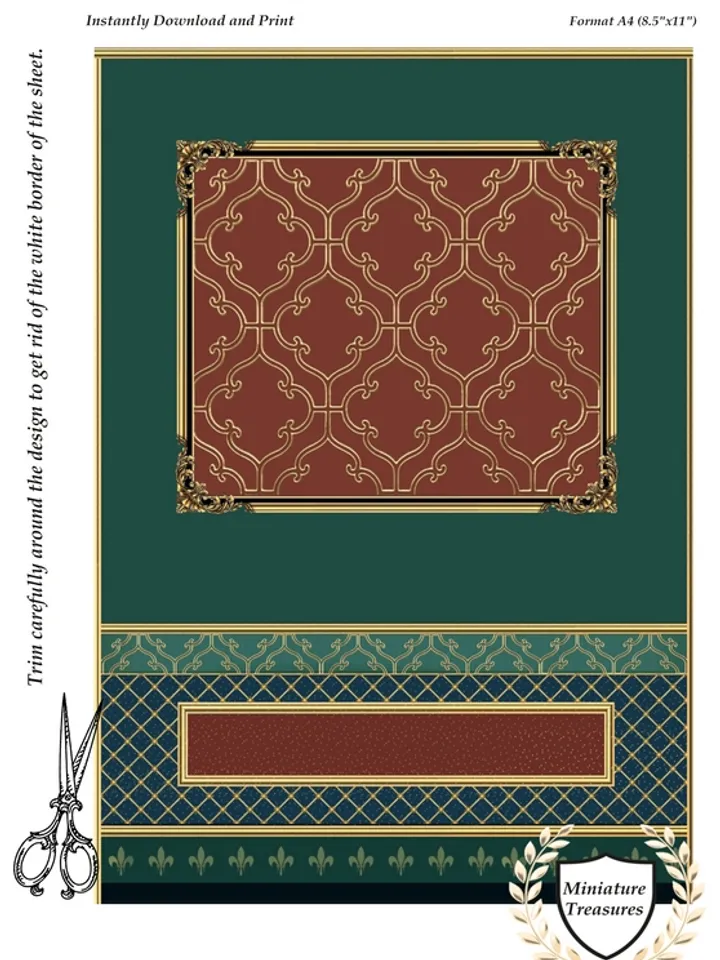 Wallpapers- Set 18-v3 | Printables for Dollhouses and Unique Miniature Projects | Digital Downloads | in Scale 1/12th