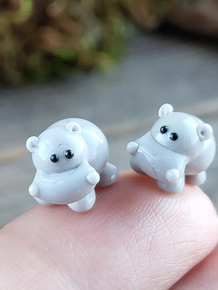 Hippo figurine Hippo art Hippo gifts Hippo ornament Hippo statue Hippopotamus Hippo for Christmas Miniature animals Tiny glass animals