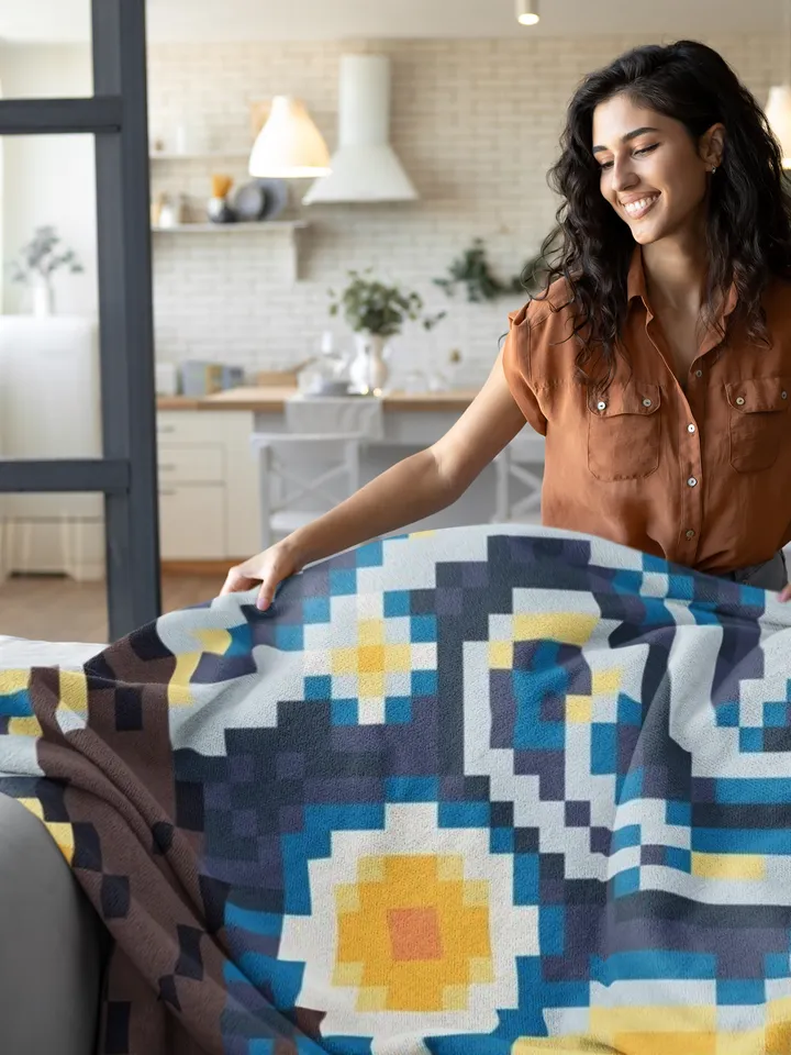 Crochet Pattern C2C Starry Night Vincent Van Gogh 1889 Vintage Counted For Crocheting Afghan Plaid Blankets Digital Download PDF