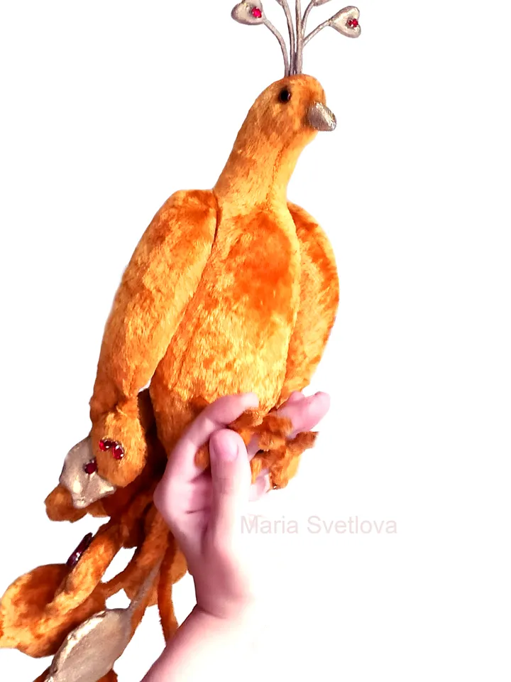 PDF Sewing Pattern 20" Firebird Gold Egg DIY Russian Fairy Bird Folk Tales/ Phoenix Bird Toy sewing pattern instructions
