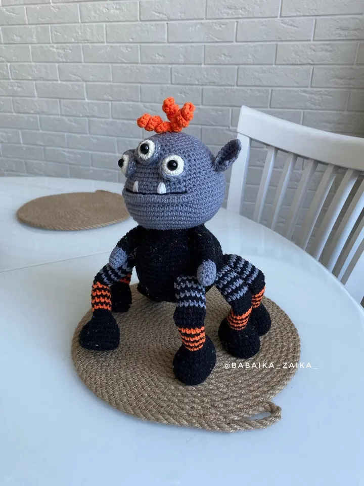 PDF Crochet Spider Monster Pattern, Amigurumi Halloween Toy, Cute Crochet Spider, DIY Crochet Monster, Spooky Amigurumi Doll Halloween Decor