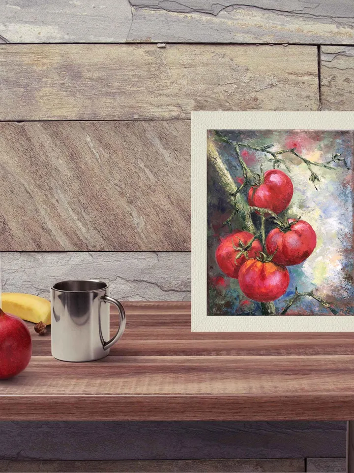Original Still Life Painting Tomatoes Oil Painting Kitchen Still life