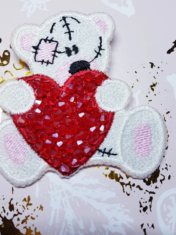 Free Standling Lace Machine Embroidery Design Teddy Bear Brooch Jewelery Embroidery Pattern FSL embroidery pattern