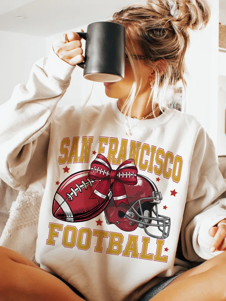 San Francisco Football png, Coquette Football PNG, Football PNG, Football Team PNG, Football Sweatshirt, Football Digital Red Team Football