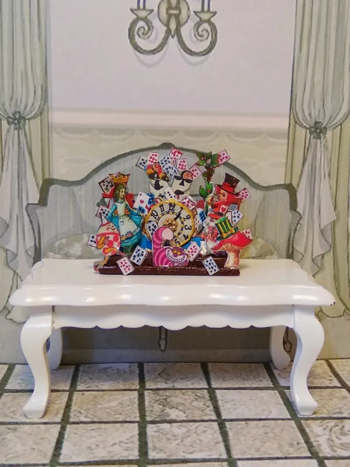 Imitation of a clock in the style of a fairy tale Alice.1:12 scale.