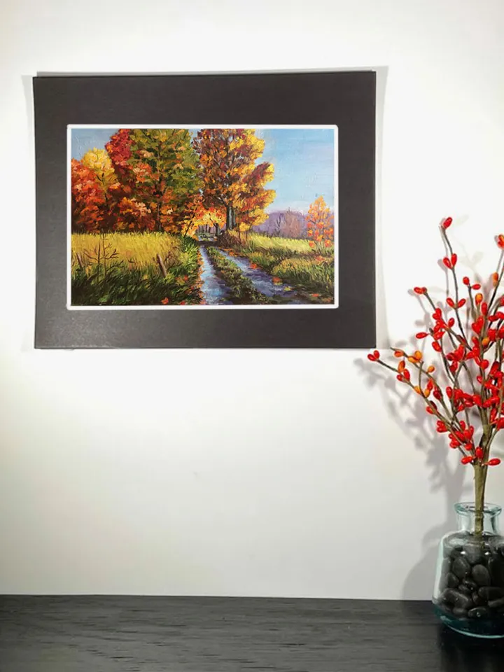 Golden Autumn Painting, Original Vermont Oil Painting on Canvas, Fall Trees Wall Art