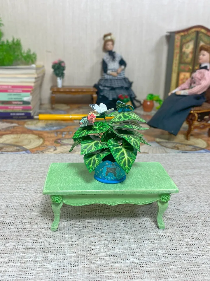 Flowers in a pot. 1:12. TUTORIAL. Dollhouse miniature.Flowers for a doll.