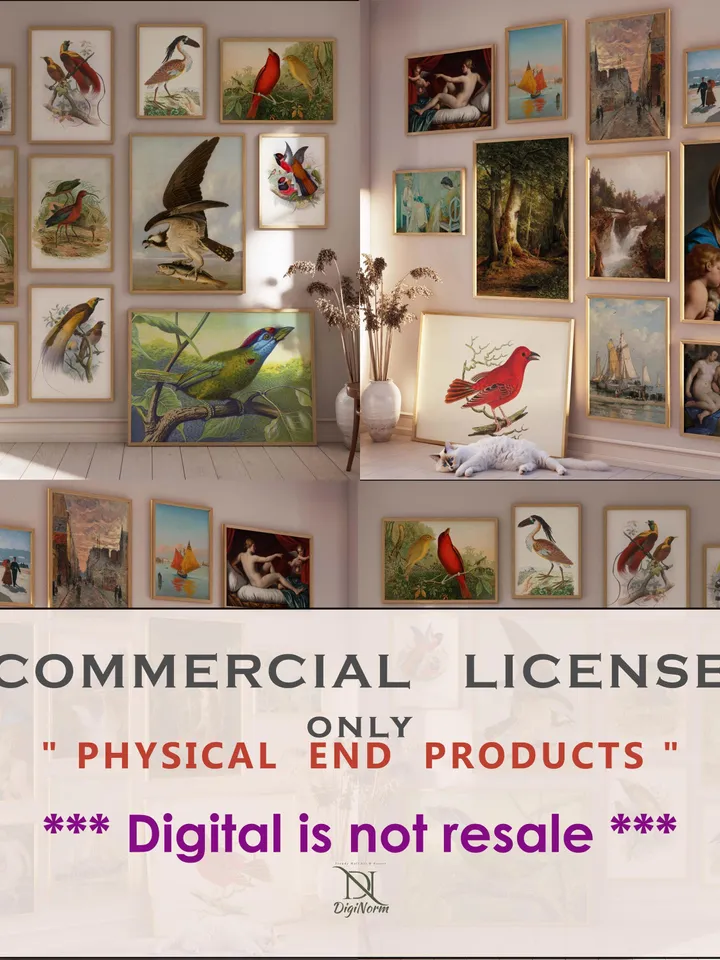 Vintage Theme 35000 Commercial License for Only Physical Product, Wall Art Commercial License Bundle, Physical Product Commercial License
