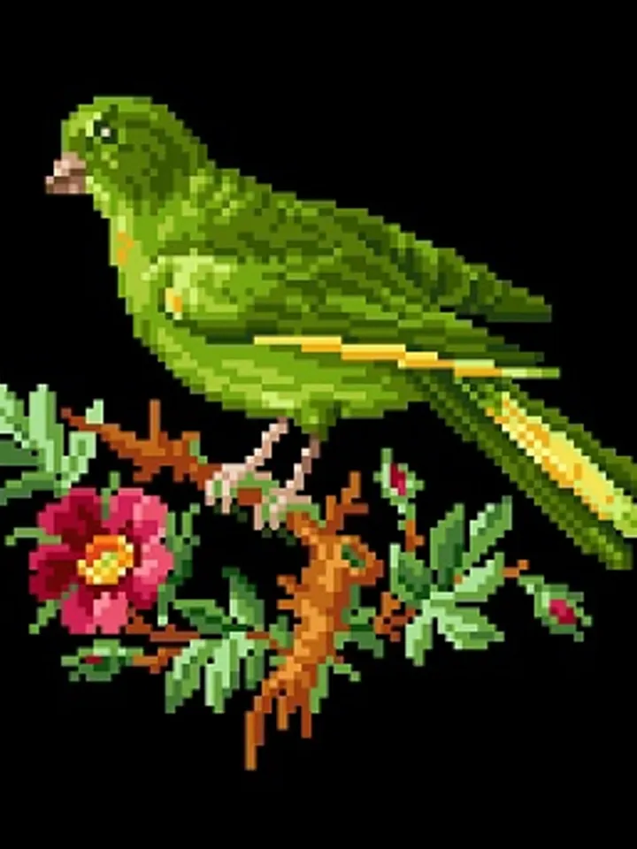 Green and blue birds