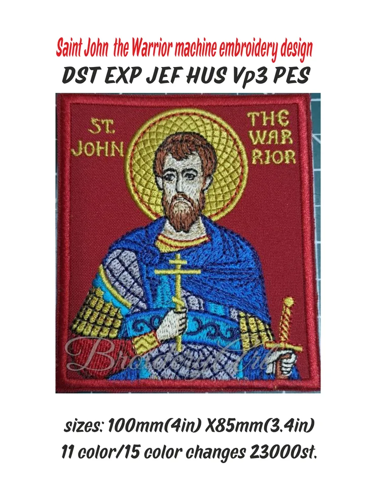 Saint John the Warrior embroidery design