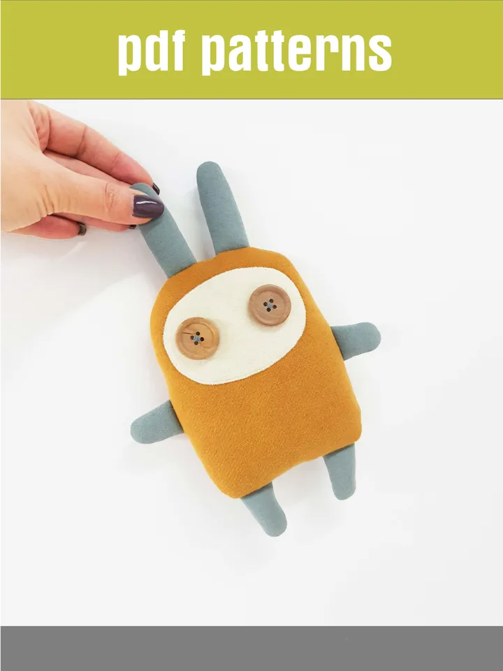 Bunny sewing pattern PDF, digital tutorial in english, Diy rag doll