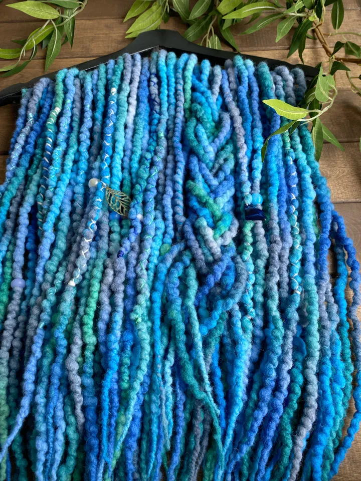 Turquoise blue Wool Double Ended dreads β¨