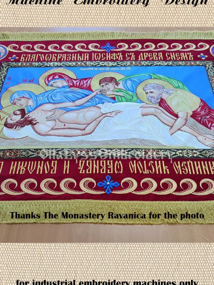 Entombment of Christ embroidery design