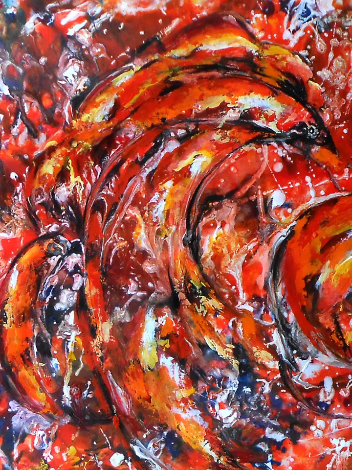 Abstract bird painting original wall art