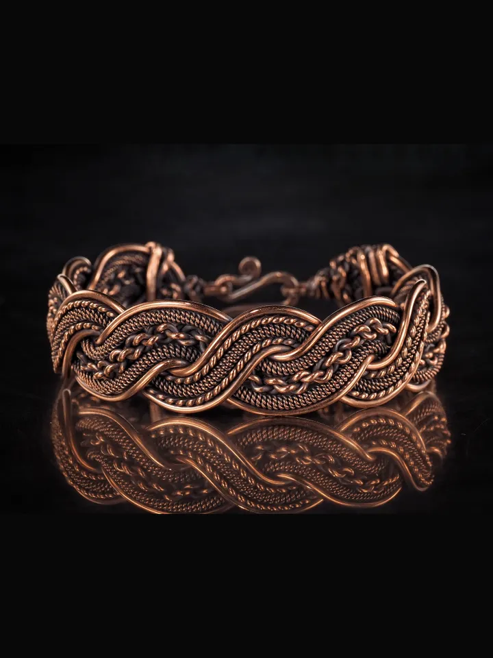 Wire wrapped copper bracelet for woman Antique style copper jewelry WireWrapArt
