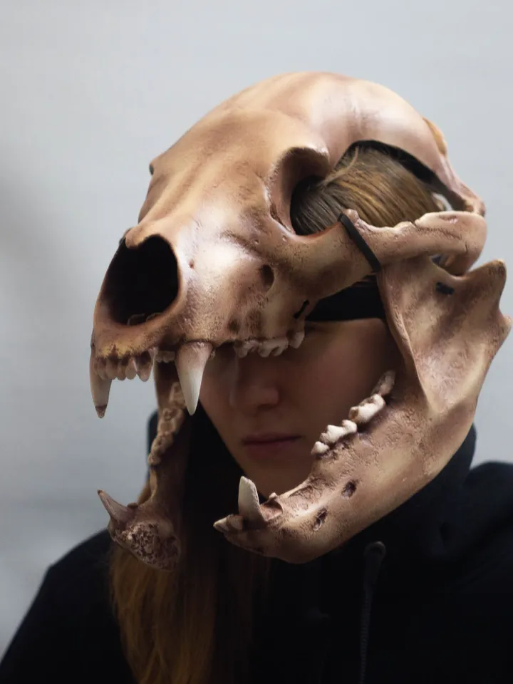 Bear Skull Helmet, Cosplay Bear head Mask, Animal Skull mask, realistic bear mask, tribal headpiece, Headpiece skull, DIY