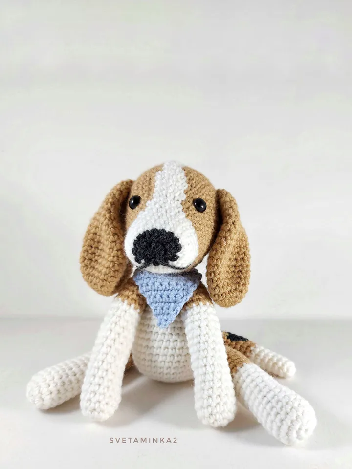 Beagle Crochet Dog Pattern Amigurumi Puppy. Digital Download. PDF.