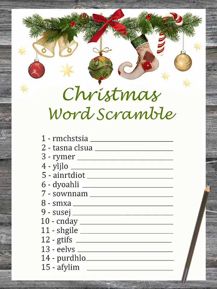 Christmas party games,Christmas Word Scramble Game Printable,Christmas decorations Christmas Trivia Game Cards 1,75 USD | Buy online with delivery christmas-party-games-christmas-word-scramble-game-printable-christmas-decorations-christmas-trivia-game-cards-1-75-usd-buy-online-with-delivery