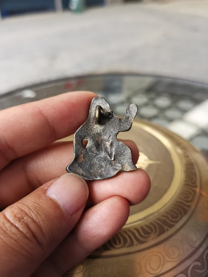 Gandhanra Antique Tibetan Buddhist Protective Pendant,Abstract Wrathful Vajrapani Amulet Badge,Made of Thokcha,150 years old