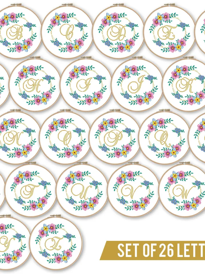 Alphabet 26 Letters ABC Bundle  Cross stitch pattern | Embroidery Pattern | Instant Download | Embroidery Designs