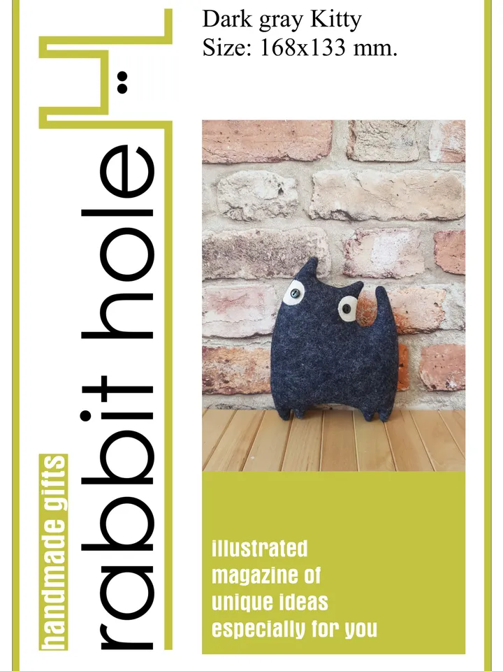 Black Cat Sewing pattern PDF, Halloween doll diy, Stuffed animal of felt