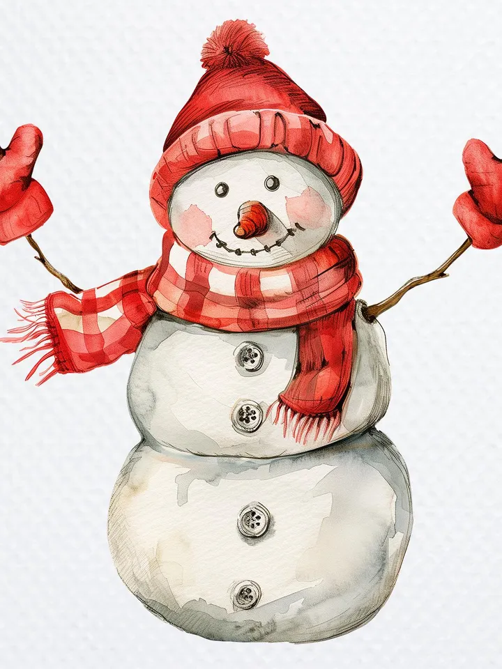 18 Winter Snowman PNG Bundle, Christmas Clipart, Printable Watercolor clip art for sublimation, High Quality PNGs, Paper craft, junk journal