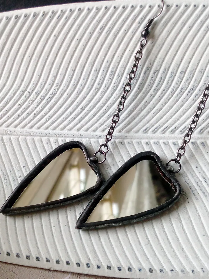 HEART earrings, stained glass, st Valentine, valentines, kawaii earrings, Love earrings, Dangle earrings, Tiffany