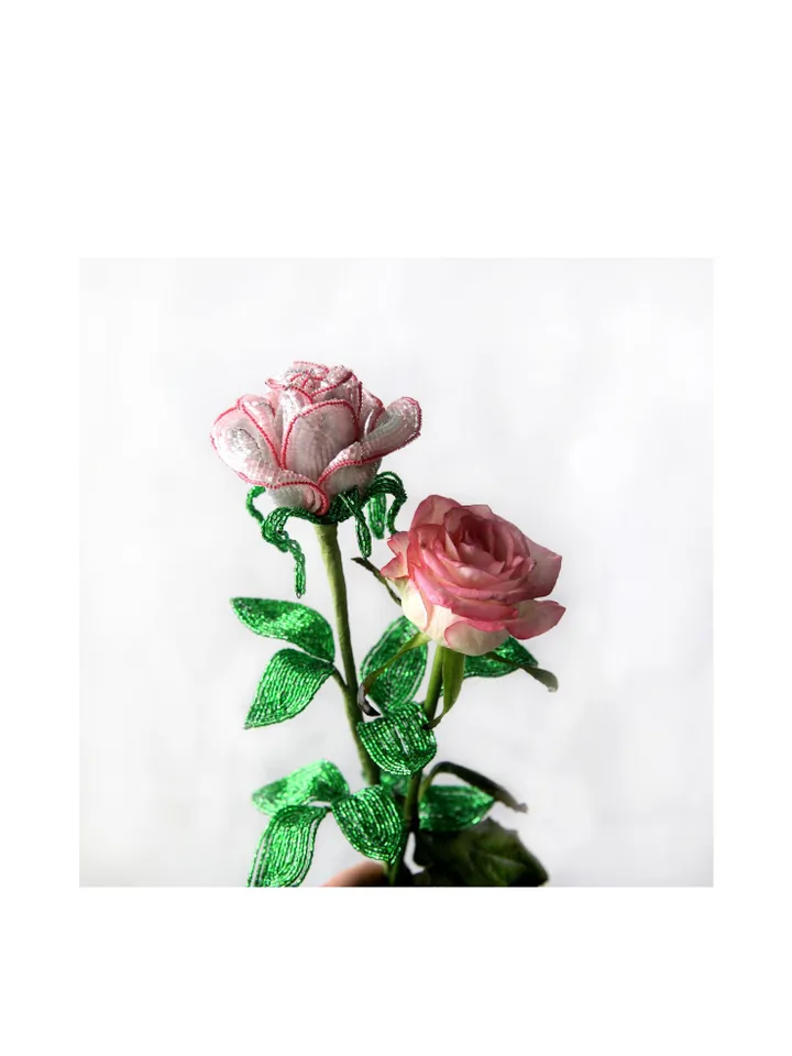 French Beaded Flowers pattern | Beaded Rose | Seed bead patterns | Beading tutorial | Digital Download - PDF