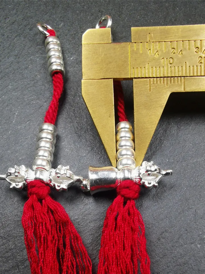 Gandhanra 5mm Silver Tibetan Buddhist Prayer Bead Counters for 6-15mm Mala,with Dorje Vajra Pendant