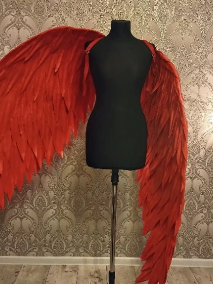 angel wings costume, cosplay wings, red angel,Costume Bellydance, Wings photo props, red wings, large angel wings,masquerade