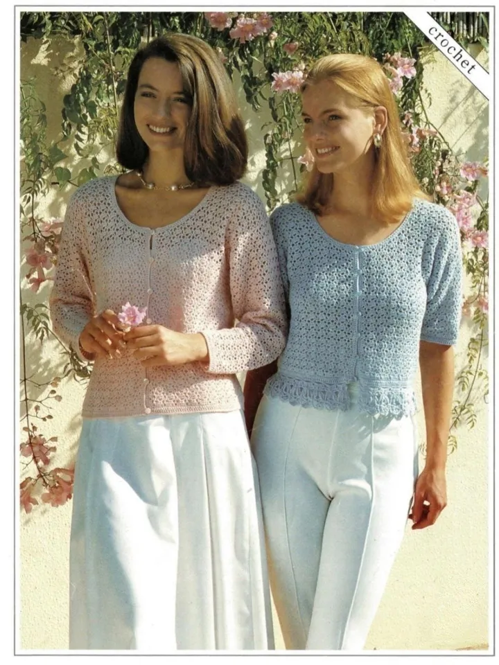 Crochet cardigan pattern, short and long sleeved cardigan pdf