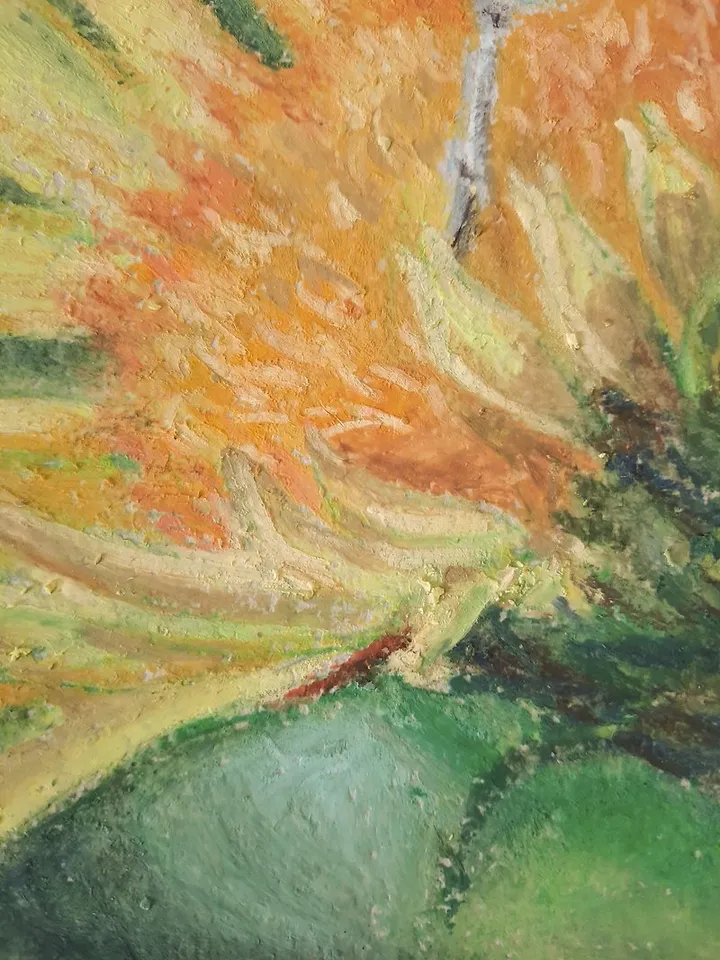 Butterfly painting Insect art Flower Original painting Oil pastel painting