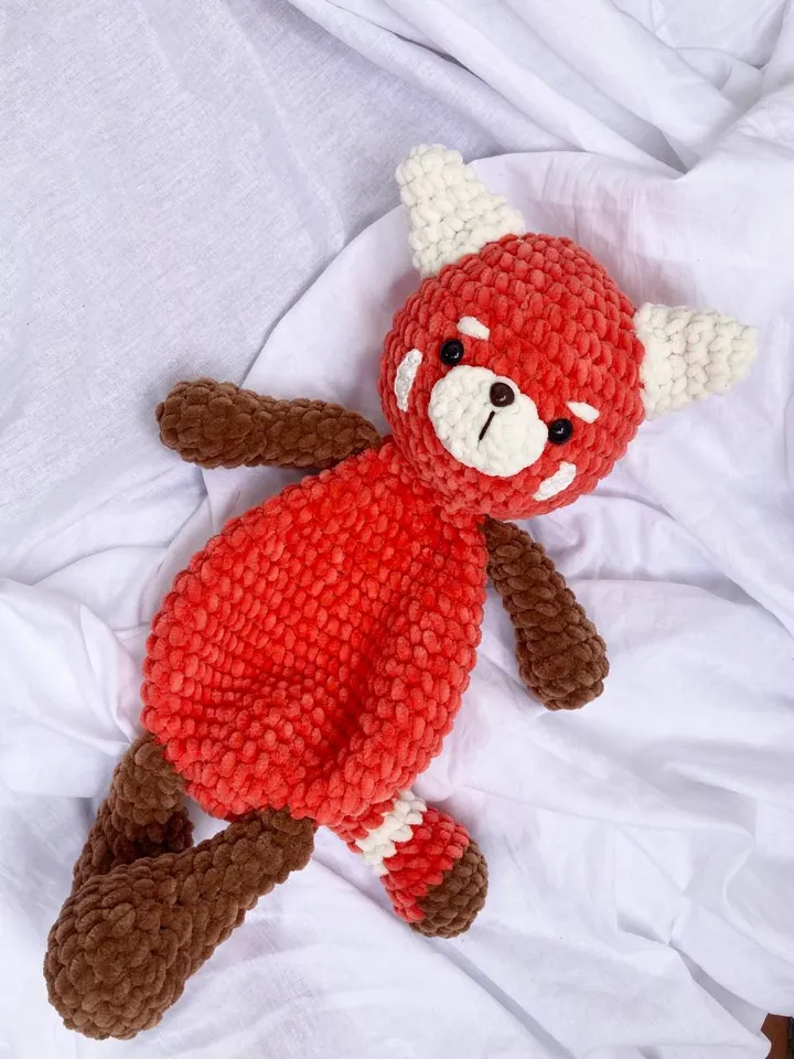 Crochet red panda pattern Amigurumi babu lovey pattern Cuddle toy tutorial