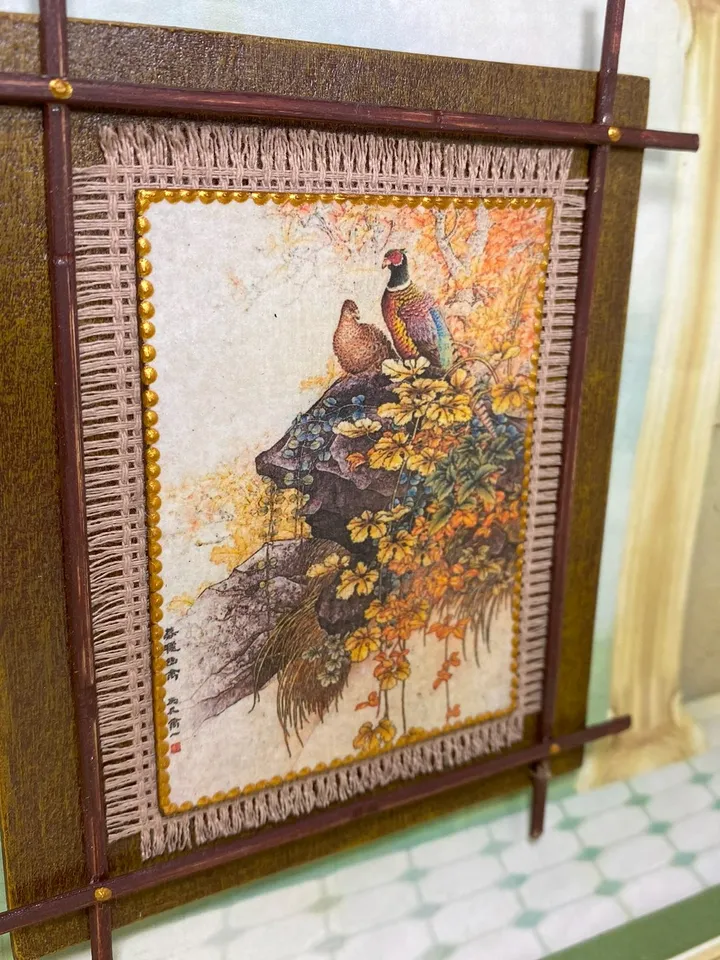 Panel for a dollhouse. 1:12. Handmade. Wall panel. Miniature dollhouse.