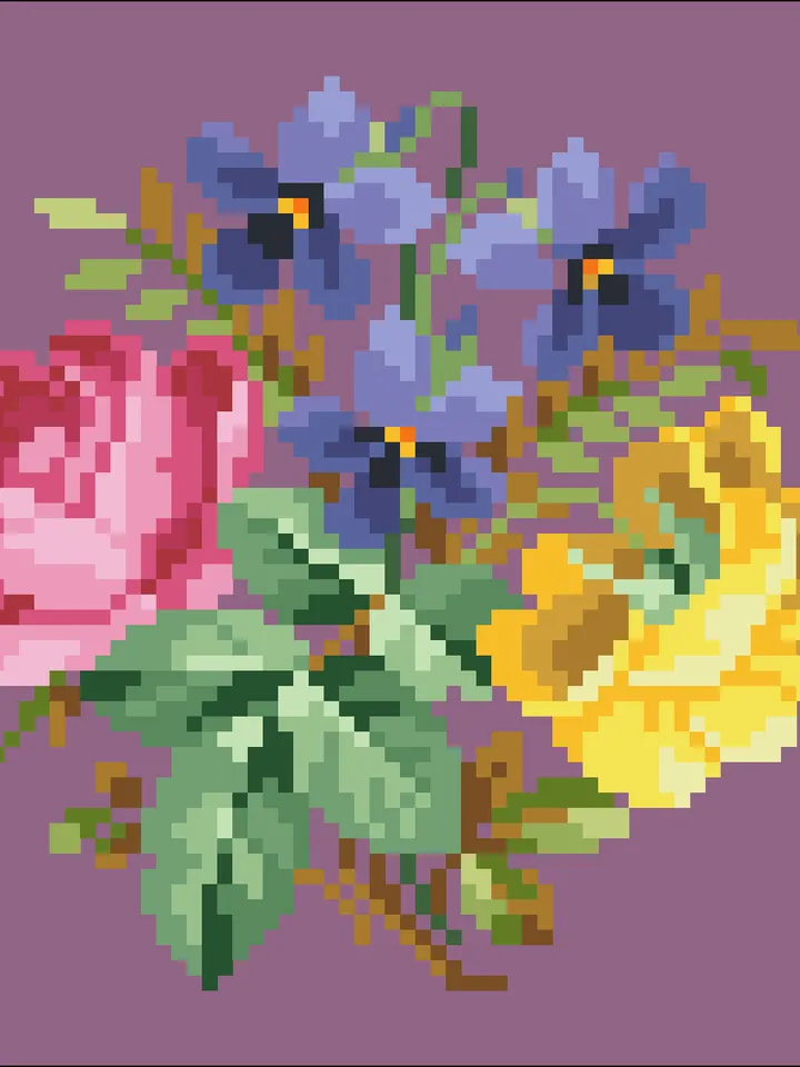 Antique Cross Stitch Pattern Mini Antique Bouquet Digital Download PDF
