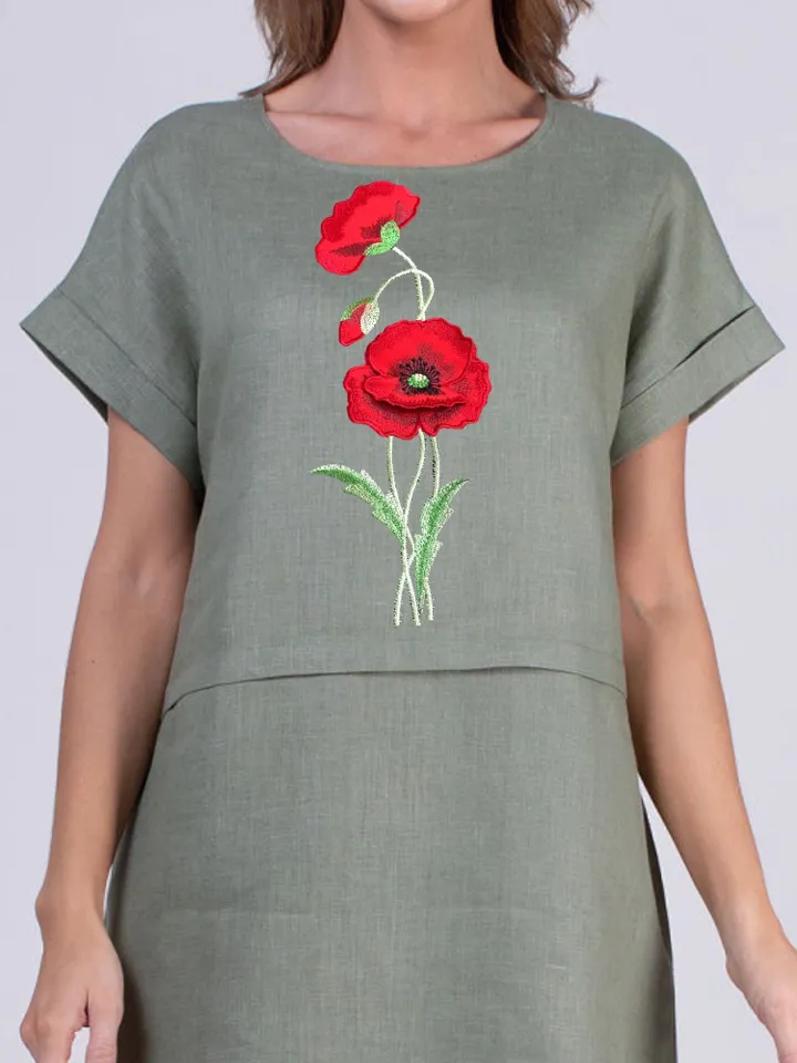 Poppy FlowerApplique 3Dmachine embroidery design applique pattern digital embroidery pattern home and clothing décor embroidery motif floraL