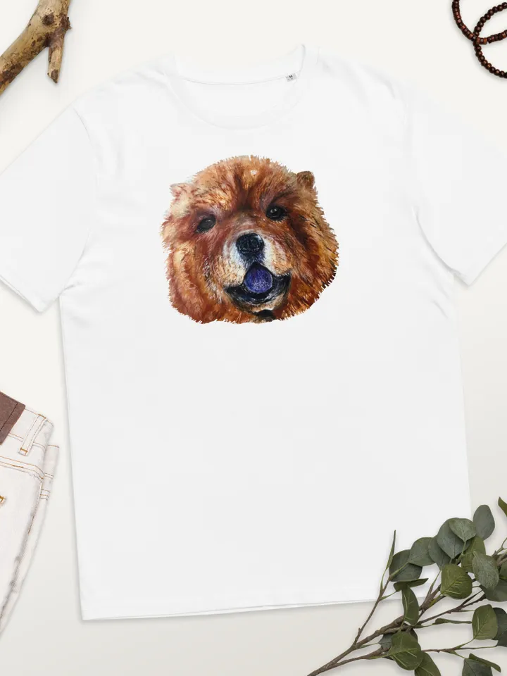 Chow chow Unisex organic cotton t-shirt made with my original watercolour painting,funny animals shirts, dogs lovers designer wearable gifts