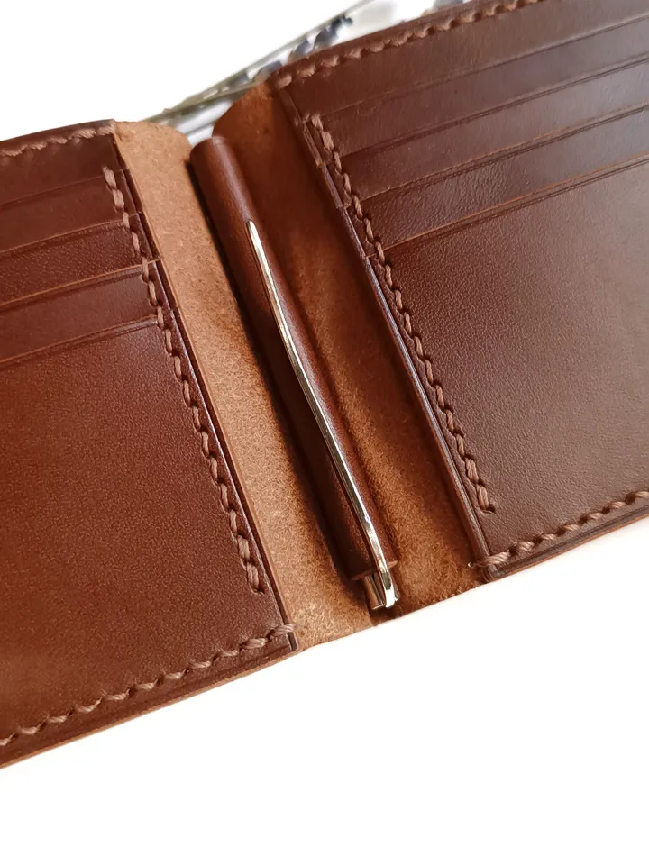 PDF Pattern of a wallet with a money clip and external coin holder - Pattern of a leather wallet - Download PDF