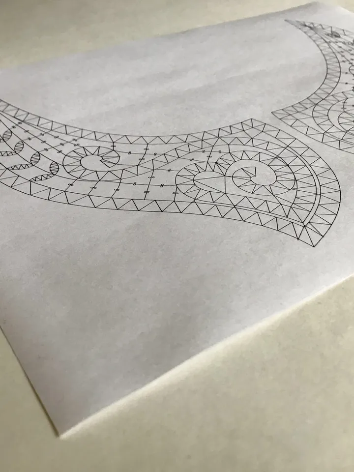 Bobbin lace Collar pattern Printable PDF patern Instant download