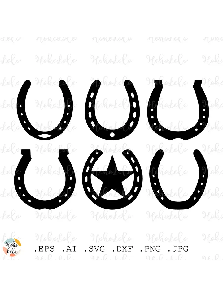 Horseshoe Svg, Horseshoe Silhouette, Horseshoe Cricut, Horseshoe Stencil Template Dxf, Horseshoe Clipart Png