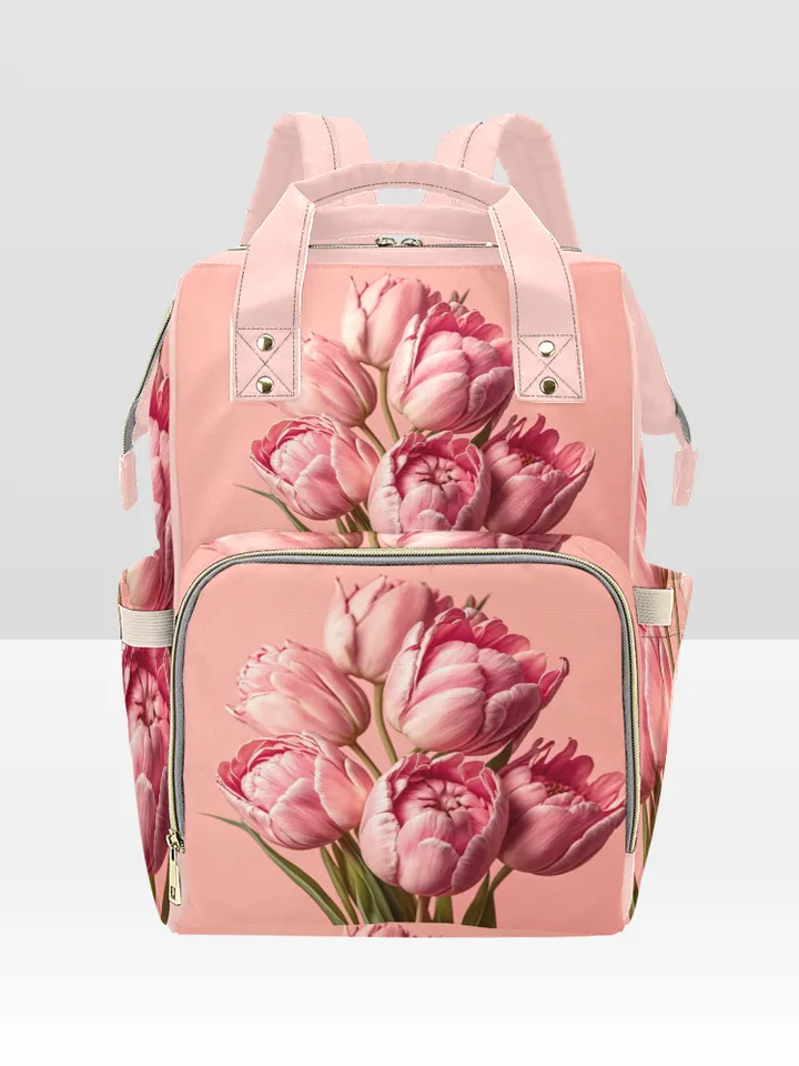 Tulips Flowers Diaper Bag Backpack