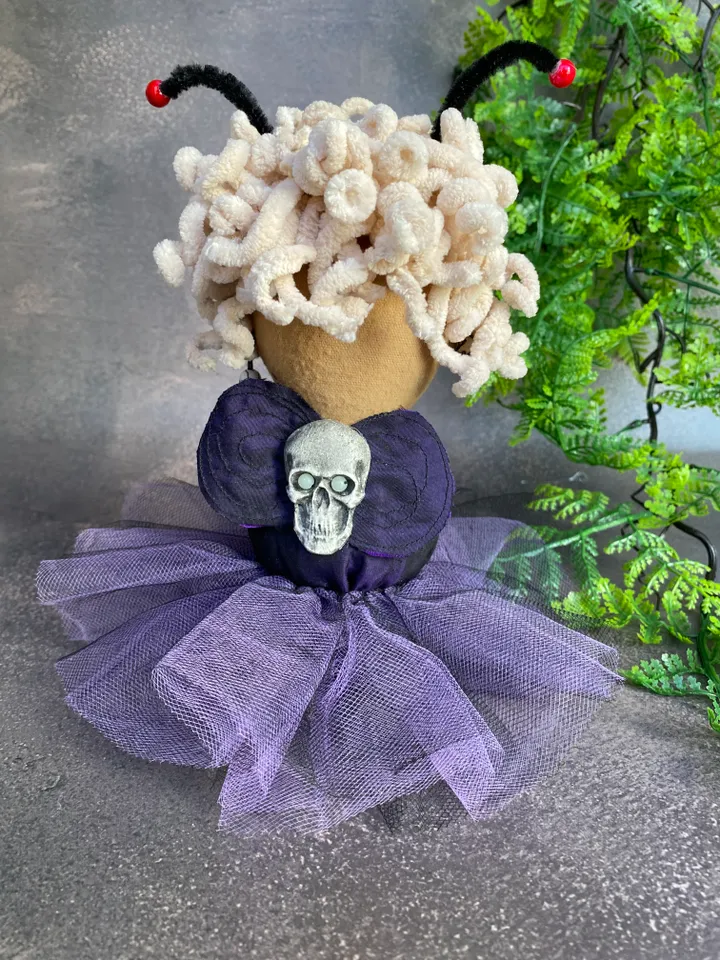 Halloween doll . Handmade cloth moth .