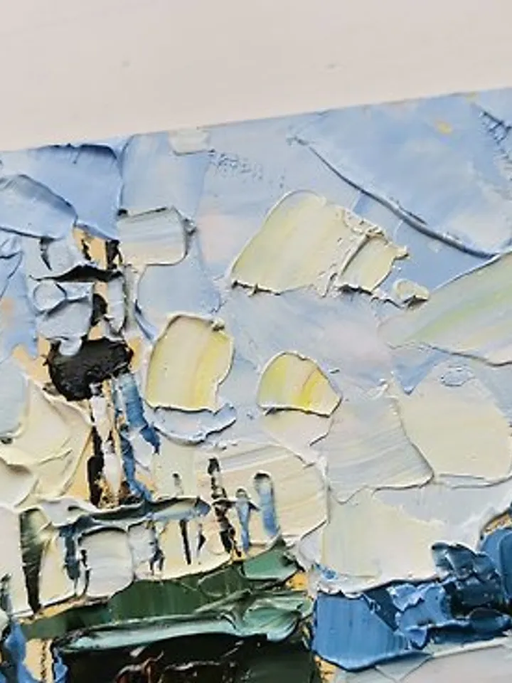 船舶 手工油畫 油畫 掛畫 微型油画 微型绘画