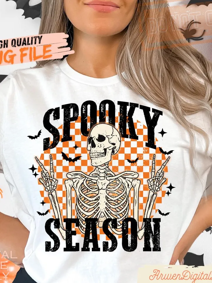 Retro Halloween png, Halloween sublimation design, Halloween skull png, smiley face png, trendy Halloween shirt design, retro png, spooky