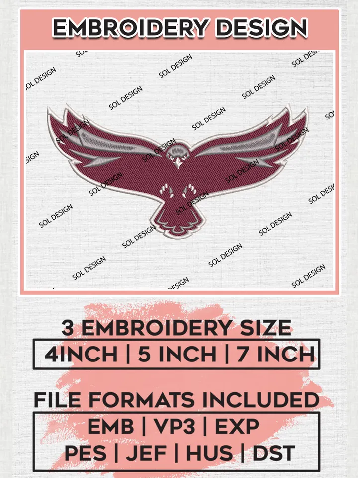 Maryland Eastern Shore Hawks College Football Team Mascot Logo embroidery designs, NCAA Maryland Eastern Shore Hawks Logo Machine embroidery designs, NCAA Team Logo embroidery designs, NCAA Game Day Machine embroidery designs, Digital Download