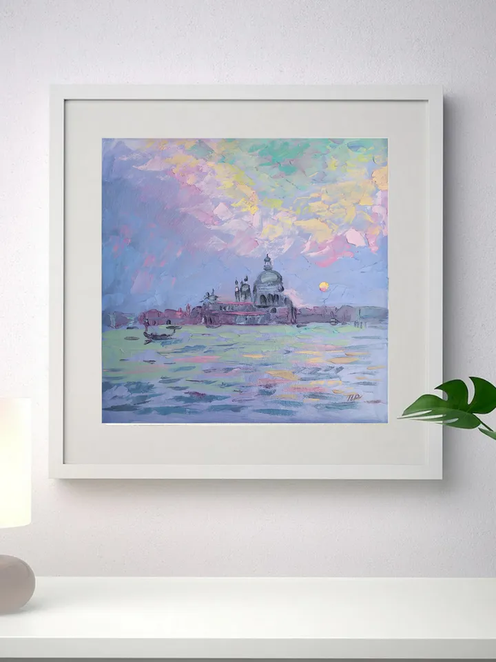 Venice painting Italian Original art Grand Canal wall art Italy artwork square art 12 by 12 inches by Natalia Plotnikova