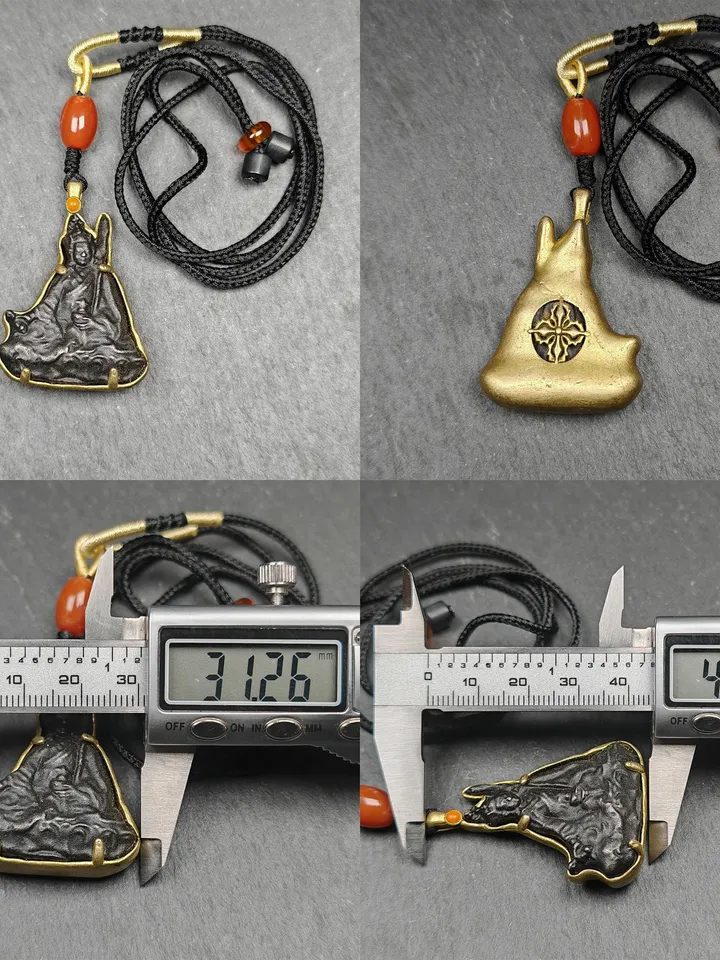Handmade Tibetan Buddha Statue Amulet,Vintage Protective Charm,Shakyamuni,Amidabha,Jambhala,Guru Rinpoche,Chenrezig,Medicine Buddha Pendant